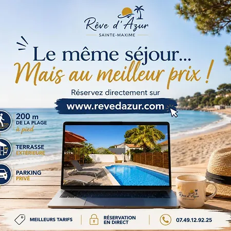 T3 De 35M2 -Reve D'Azur - 2 Chambres- 2Sdb - Plage De La Nartelle - Arrivee 17H - 20H Maximum - Sejour Au Calme - Caution 100E * Sainte-Maxime
